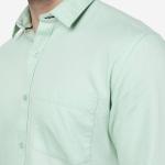 Pastel Green Solid Smart Fit Semi-Casual Men’s Shirt – 100% Cotton | UrbanTraders