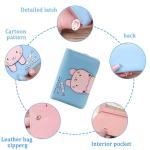 Women’s Mini PU Leather Wallet – Stylish Small Wallet with Zipper Coin Pocket & Rabbit Tassel Pendant (Blue)