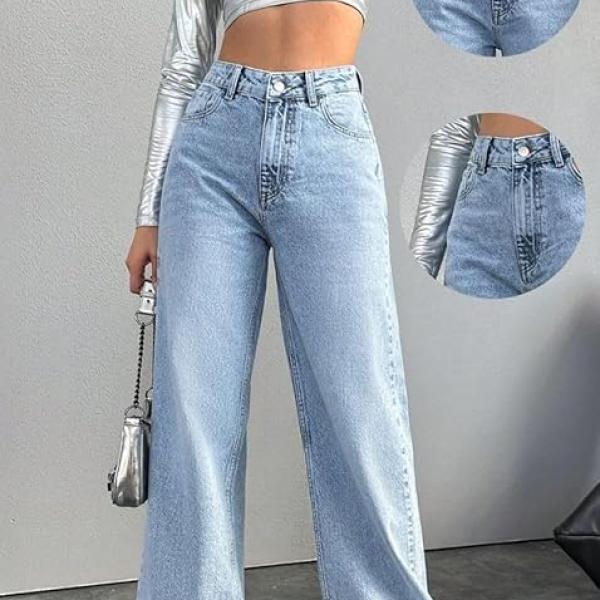 Women’s Baggy High-Waist Wide Leg Denim Jeans – Regular Fit, Premium Quality