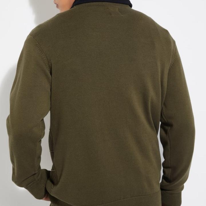 Men’s Textured Knit Sweater – Full Sleeve Winter Wear | Ribbed Crew Neck