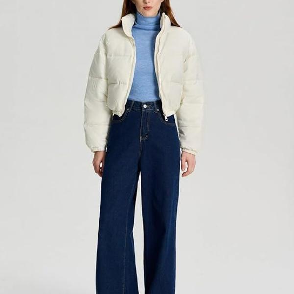 Women’s Nylon Full Sleeve Solid Puffer Jacket – Standard Length, Winter-Ready Warmth