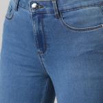 Light Blue Mid-Rise Skinny Fit Stretch Denim Jeans for Women's