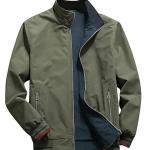 Men’s Lightweight Polyester Bomber Jacket – Solid Color, Regular Fit (J-04-06)
