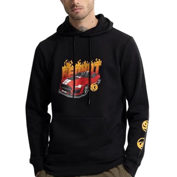 Men’s Oversized Back Print Hooded Sweatshirt – Full Sleeves, Kangaroo Pocket | Streetwear Edition