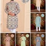Men’s Multicolor Cotton Embroidered Kurta Pajama Set – Premium Crochet Sequins & Digital Print | Regular Fit