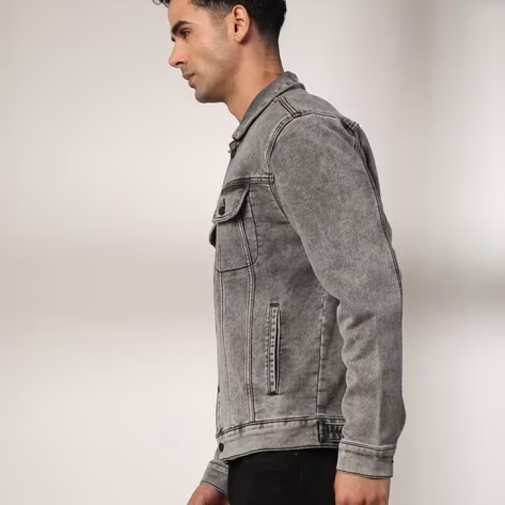 Men’s Washed Denim Jacket – Slim Fit Casual Stylish Outerwear