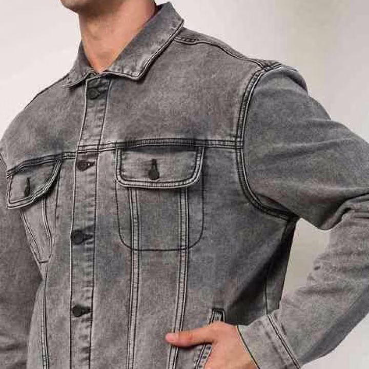Men’s Washed Denim Jacket – Slim Fit Casual Stylish Outerwear