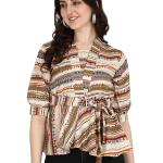 Women’s Printed Rayon Casual Top – Regular Fit, Half Sleeves, Stylish Western Wear