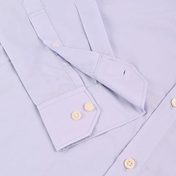 Men’s Organic Cotton Slim Fit Solid Casual Shirt – Full Sleeve, No Pocket, Button-Down Collar