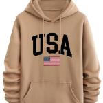 Men’s USA Print Hoodie | Full Sleeve Pullover with Kangaroo Pocket & Drawstring | UrbanTraders