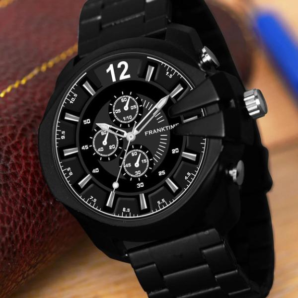 Men’s Premium All-Black Analog Watch | Sleek Stainless Steel Strap