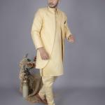 Men’s Premium Jacquard Kurta Pajama with Ethnic Long Jacket Set – Festive & Wedding Wear