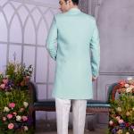 Mint Green Premium Indo Western Set for Men | Art Silk Ethnic Wedding Outfit