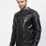 Men’s Premium Black Pure Leather Winter Jacket – Timeless Classic & Wind-Resistant