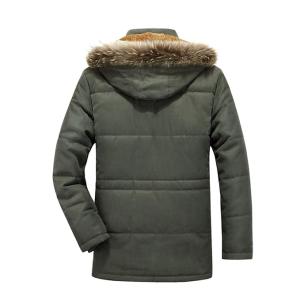 Men’s Winter Parka Coat with Fur Hood | Warm Down Jacket with Zipper & Pockets