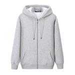 Men’s Wool & Fleece Hooded Zipper Sweatshirt | Winter Wear Jacket | Grey