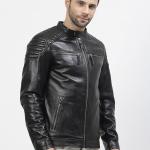 Men’s Premium Black Pure Leather Winter Jacket – Timeless Classic & Wind-Resistant