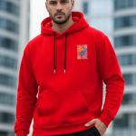 Men’s Premium Fleece Hooded Sweatshirt | Flower Print Hoodie | Full Sleeve Casual Wear