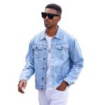 Men’s Ripped Casual Denim Jacket – Stretch Sportswear Style