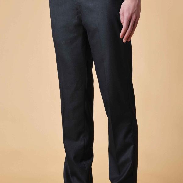 Men’s Black Checked Formal Trousers | Regular Fit Lycra Poly Viscose Stretch Pants