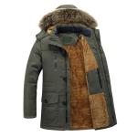 Men’s Winter Parka Coat with Fur Hood | Warm Down Jacket with Zipper & Pockets