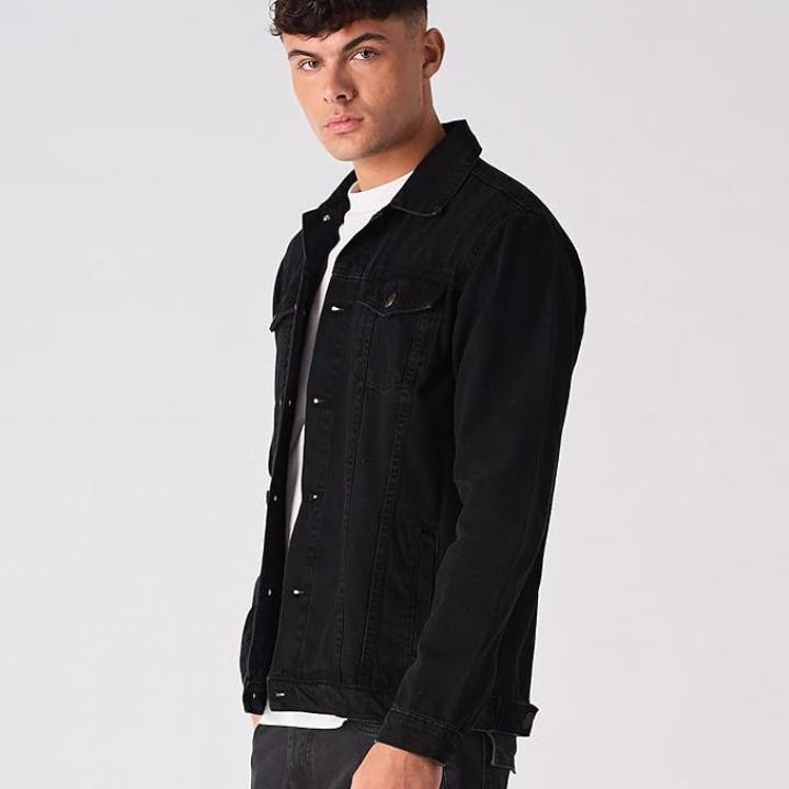 Men’s Vintage Denim Trucker Jacket – Classic Regular Fit Button-Down Casual Outerwear