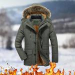 Men’s Winter Parka Coat with Fur Hood | Warm Down Jacket with Zipper & Pockets