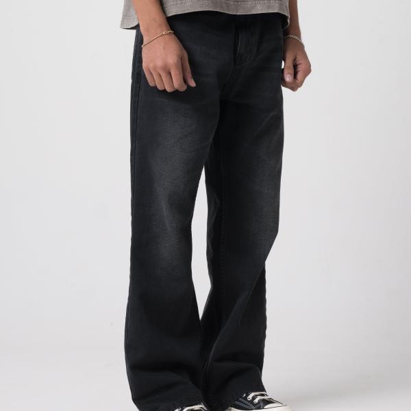 Men’s Vintage Bootcut Denim Jeans – Heavyweight Black Rinse