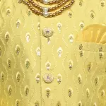 Boys Silk Blend Indo-Western Sherwani Set with Sequin Print & Embellished Detailing