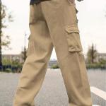 Men’s Regular Fit Low-Rise Cargo Pants | 100% Cotton | Full-Length Drawstring Waist Cargo
