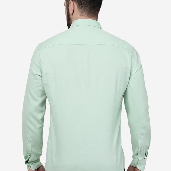 Pastel Green Solid Smart Fit Semi-Casual Men’s Shirt – 100% Cotton | UrbanTraders