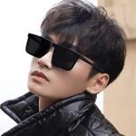 Retro Square Lightweight UV Protection Sunglasses – Unisex Classic Black Frame (Medium Size)