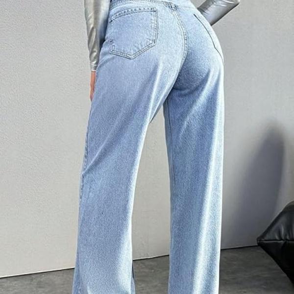 Women’s Baggy High-Waist Wide Leg Denim Jeans – Regular Fit, Premium Quality