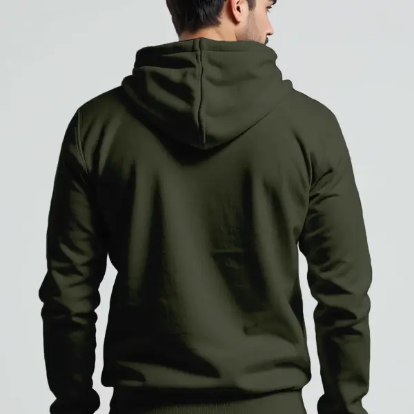 S to XXL Premium Army Printed Cotton Hoodie for Men – Branded, All-Season Wear (Olive)