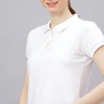 Women’s White Solid Polo Collar T-Shirt – Smart, Stylish & Comfortable