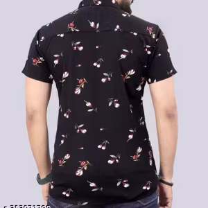 Men’s Casual Printed Half Sleeve Shirt | Stylish Slim Fit Lycra Shirt for Everyday & Outing Wear
