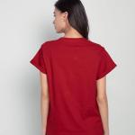 Women’s Letter Print Relaxed Fit T-Shirt – Round Neck, Half Sleeves | Boyfriend Style Casual Tee