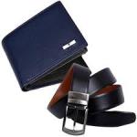 Men’s Premium Accessories Combo – NY Baseball Cap, Leather Belt & Wallet Set (Black & Navy Blue)