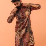 Men’s Multicolor Cotton Blend Printed Kurta – Stylish & Comfortable Regular Fit