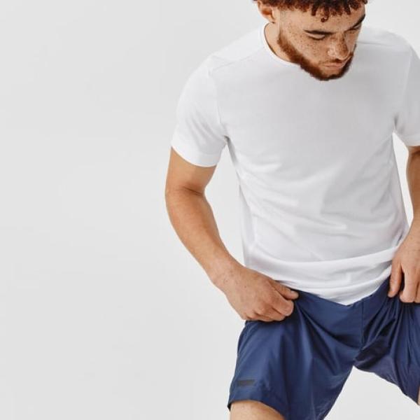 Men’s White Slim Fit Performance Sports T-Shirt