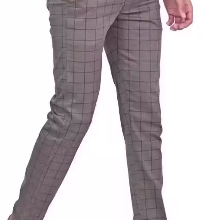 Men’s Checkered Cotton Blend Trousers | Stylish Casual & Formal Slim Fit Pants