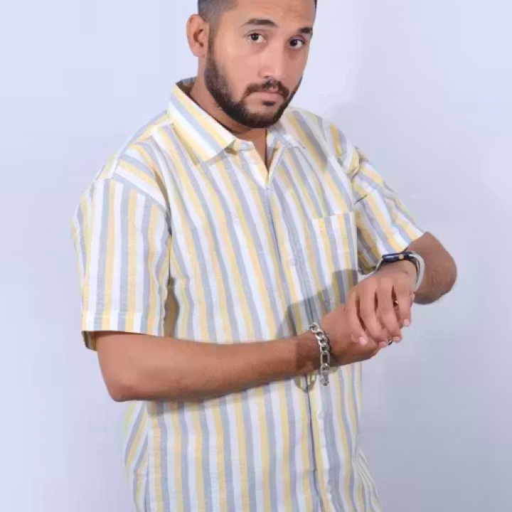 Men’s Striped Khadi Cotton Short Sleeve Shirt – Stylish Casual & Office Wear (M–XXL)