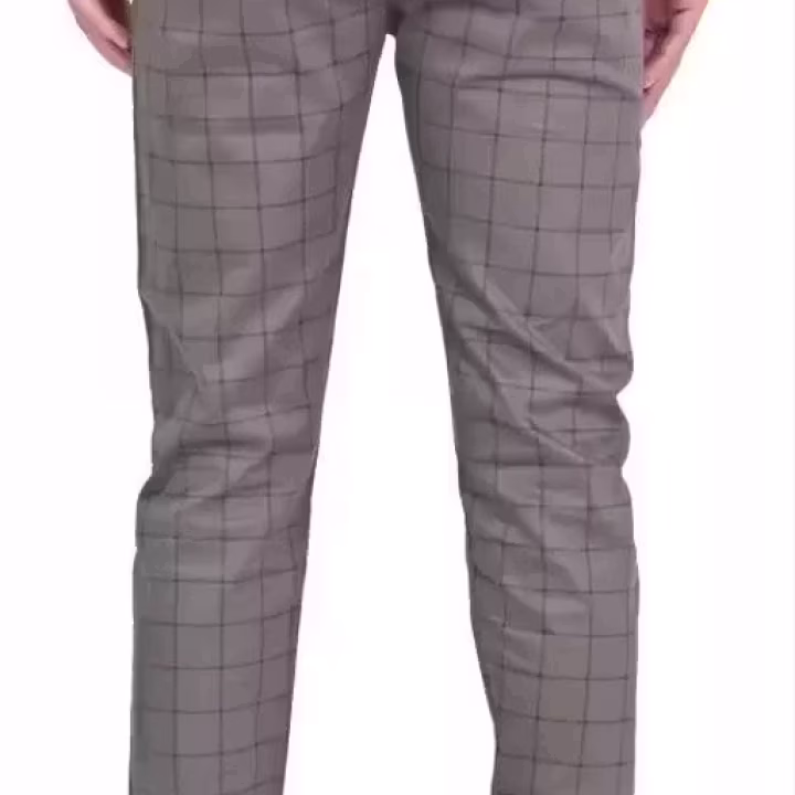 Men’s Checkered Cotton Blend Trousers | Stylish Casual & Formal Slim Fit Pants