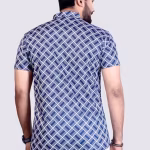 Men’s Slim Fit Printed Casual Shirt – Breathable Polyester, Short Sleeves | Office, Party & Daily Wear
