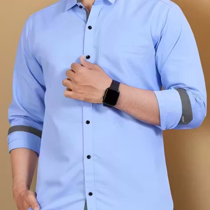 Men’s Slim Fit Sky Blue Formal Shirt | Office, Party & Business Wear