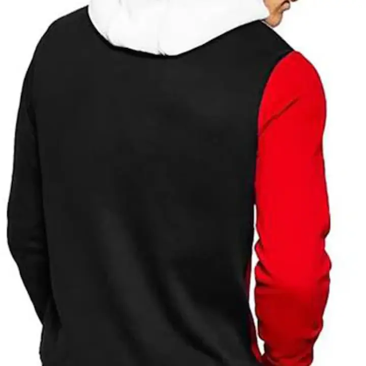 Men’s Red Full Sleeve Hoodie T-Shirt | Casual Cotton Blend Hooded Top
