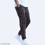 Men’s Checkered Cotton Blend Trousers | Stylish Casual & Semi-Formal Pants
