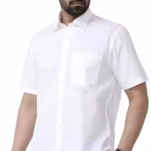 Men’s White Solid Half Sleeve Cotton Shirt – Classic Formal & Casual Wear | Premium Comfort