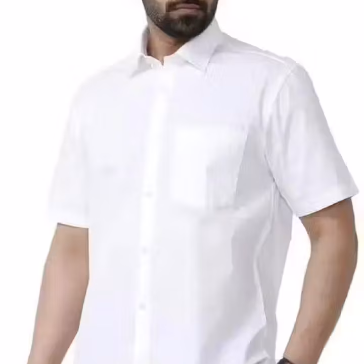 Men’s White Solid Half Sleeve Cotton Shirt – Classic Formal & Casual Wear | Premium Comfort