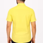 Yellow Khadi Cotton Half Sleeve Shirt for Men – Regular Fit | Spread Collar & Chest Pocket | Office & Everyday Wear